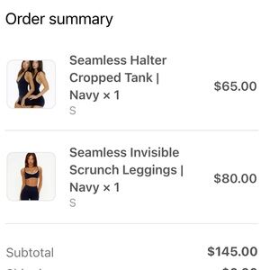 CSB Seamless Invisible Scrunch Leggings - Navy